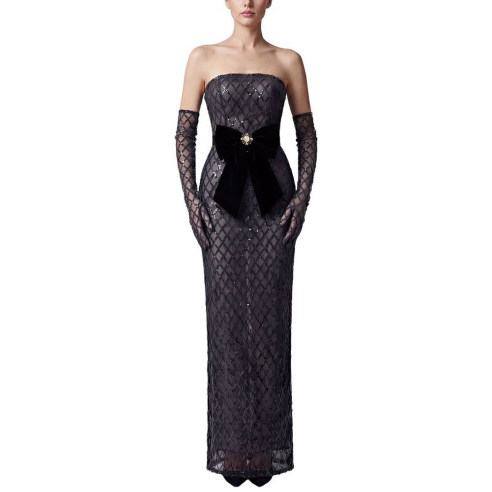 Monique Lagarde Womens  2Pc Maxi Dress & Gloves Set